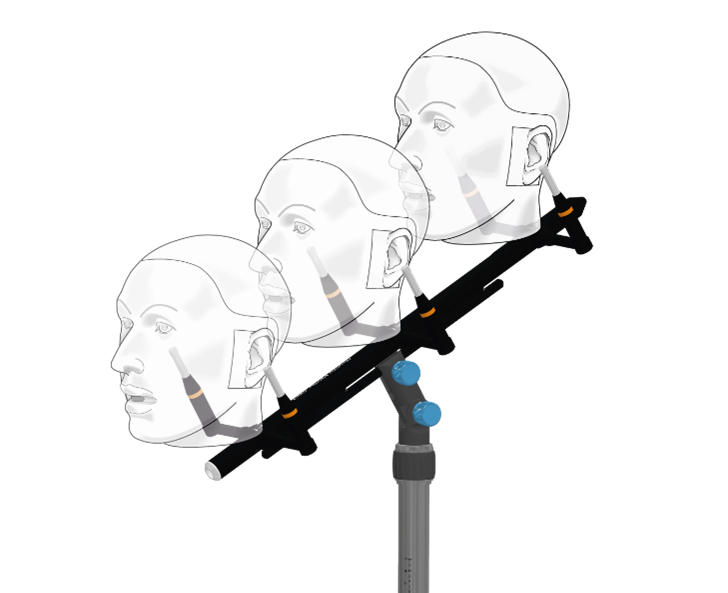 AES Automotive Array Microphone mounted on a vehicle seat for repeatable acoustic measurements