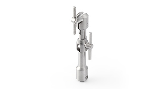 GRAS RA0096 1/4" 5-Click Microphone Holder, Stainless Steel